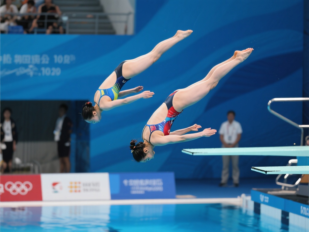 女子双人10米跳台技术难度高，每一个动作